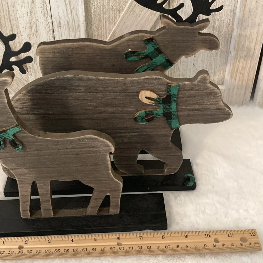 Target BP Christmas Wood Decor Bear, Deer and Reindeer